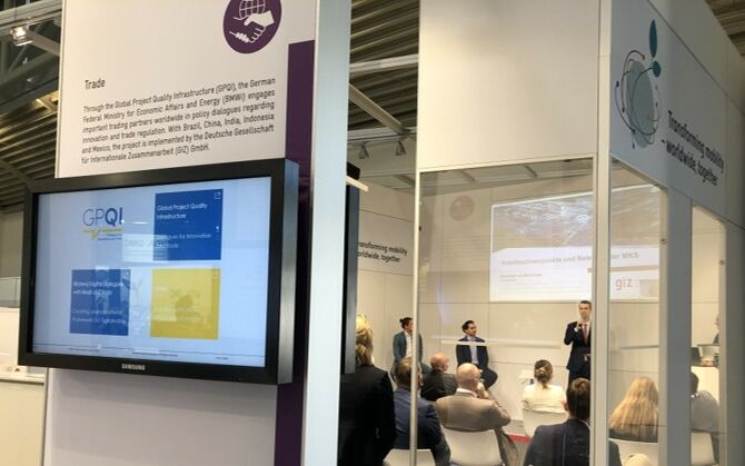 GPQI Messestand auf der IAA Mobility 2021 in München.