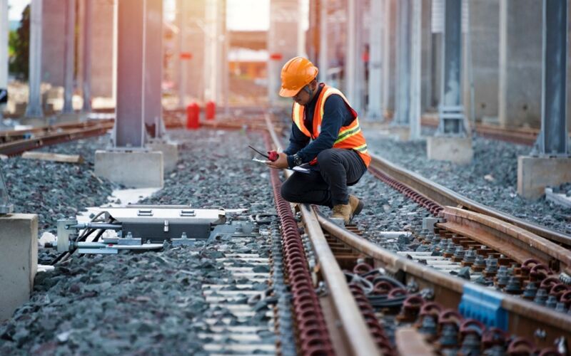 Engineer controlling the railway system