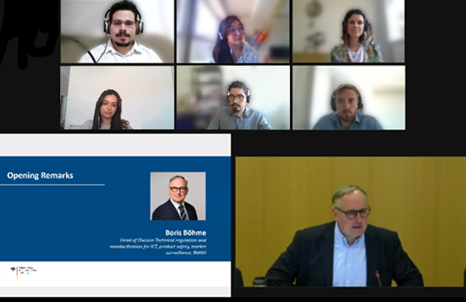 Boris Böhme (BMWi) and other participants at the virtual Preparatory Meeting.