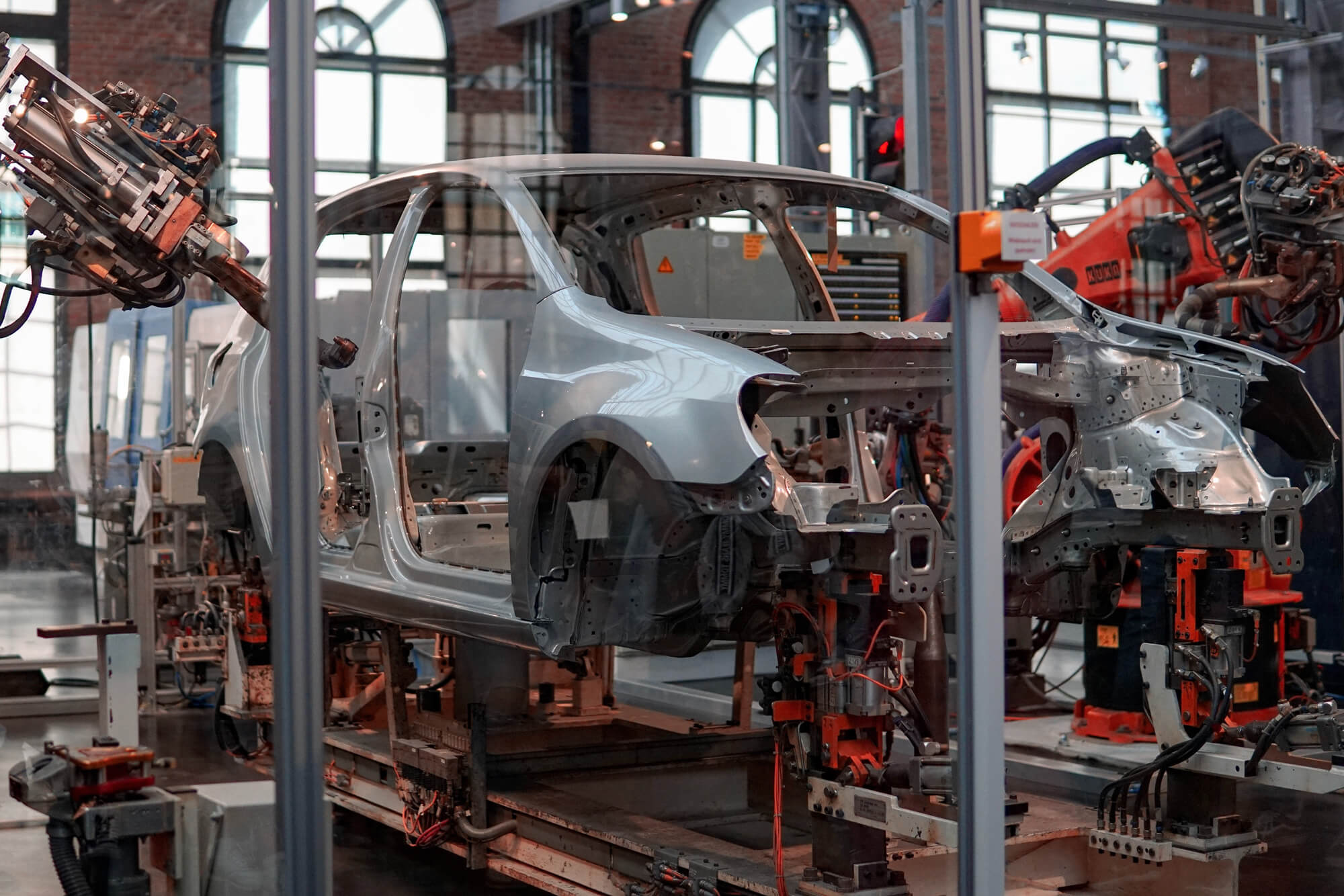 Robot assembles car