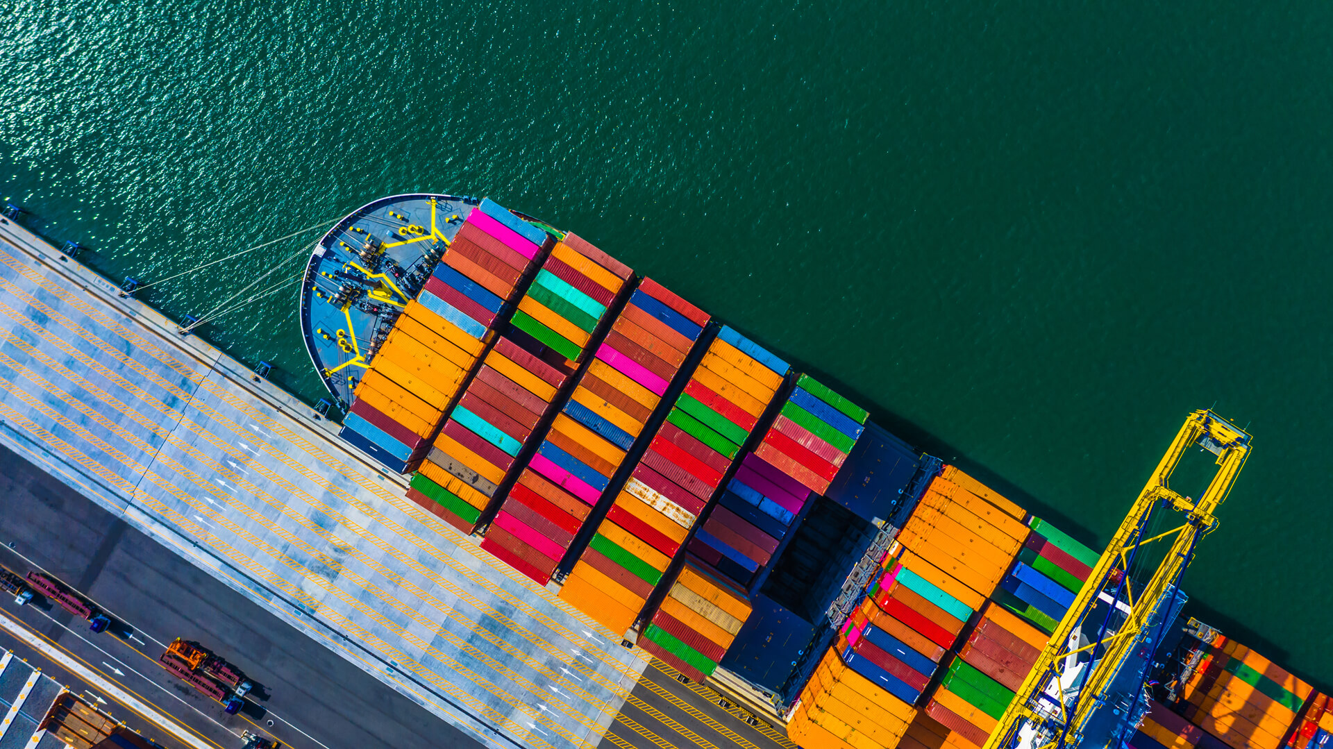 View on a ship from above